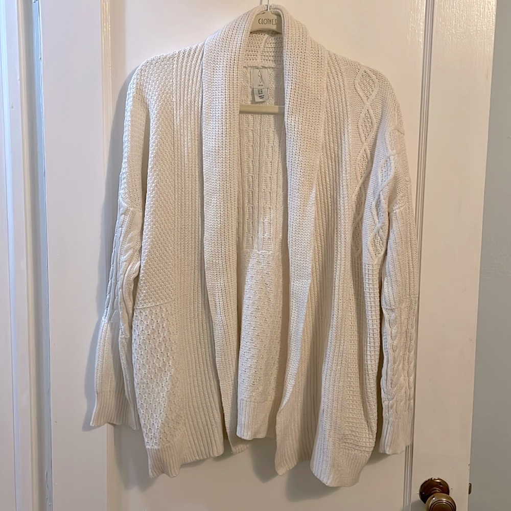 Joie Cable Knit Open Cardigan Sweater Sz Medium